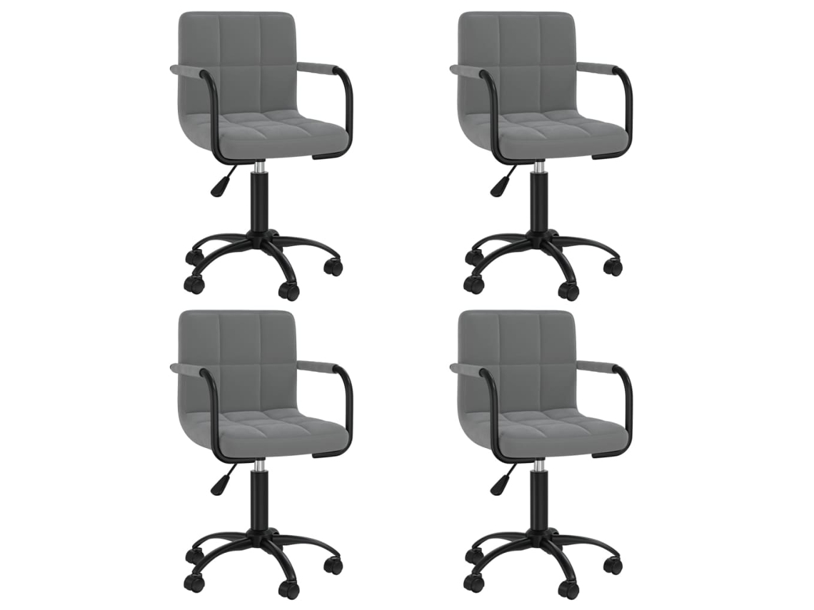 Vidaxl Cadeiras De Jantar Giratórias 4 Pcs Veludo Cinzento-escuro