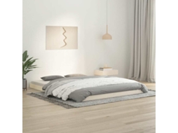 Vidaxl Estrutura De Cama King Size 150x200 Cm Pinho Maciço Branco