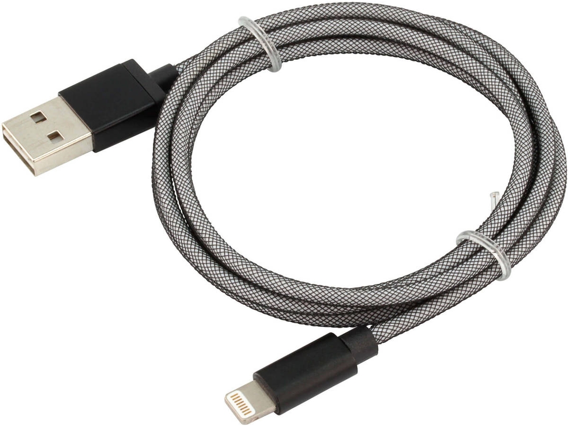 Cabo de Dados ANSMANN (Lightning - USB A - 1 m - Cinzento)