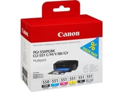 Pack 6 Tinteiros CANON PGI-550/CLI-551 (6496B005)