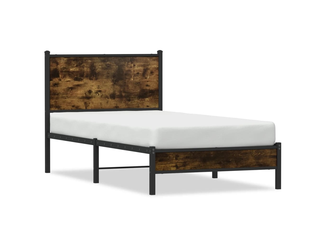 Bed Frame, Bed Frames Vidaxl Marrom Aço (80 X 200 Cm)