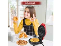 Máquina Mini Grill Waffle Maker Elétrica Multifuncional Grelha Antiaderente para Waffles Ovos Sanduíches | S/MARCA
