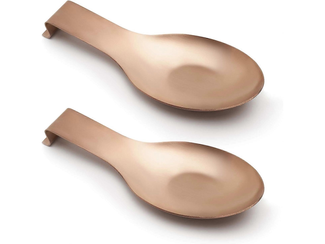 Suporte de Colher de Aço Inoxidável para Cozinha Resistente À Corrosão Tamanho Grande para Fogão e Balcão Cor Cobre