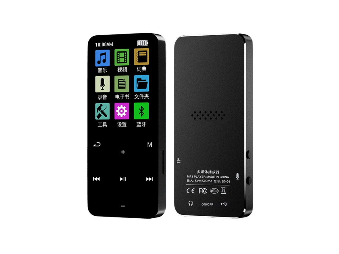 MP3 Player Bluetooth 5.2 portátil com leitor de cartão EOOCOO