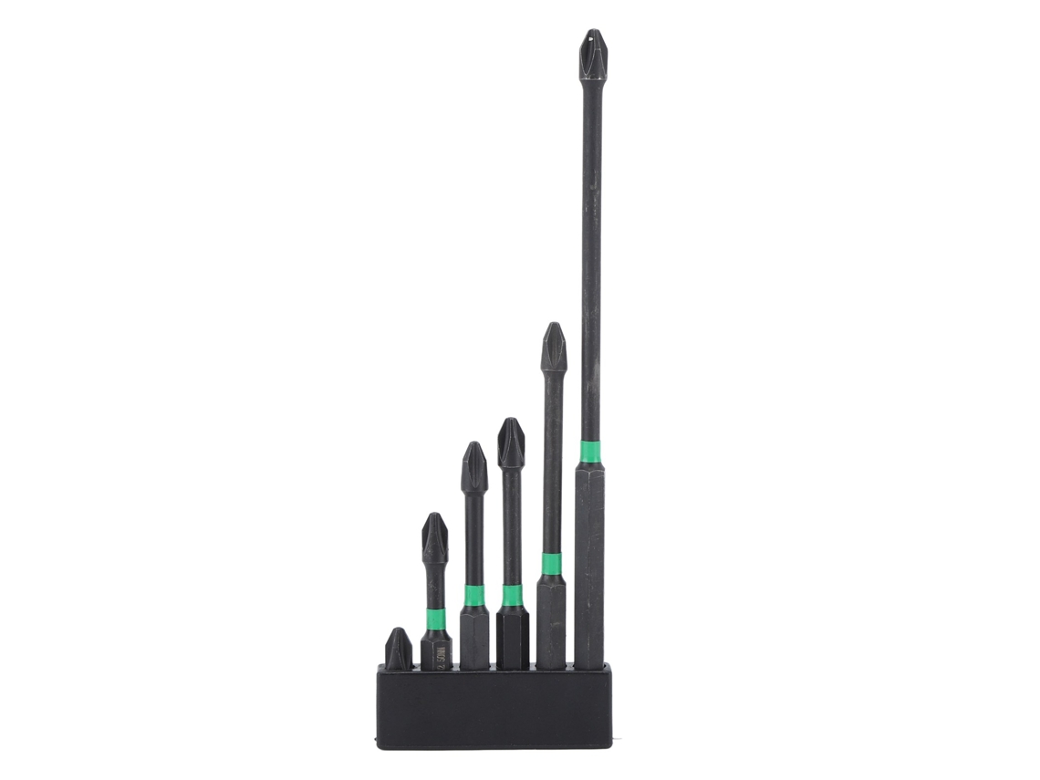 6pcs Ponta De Parafusadeira Elétrica Cruzada Aço De Liga Industrial Magnética