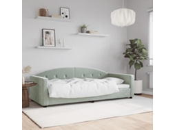 Vidaxl Sofá-cama 90x190 Cm Veludo Cinzento-claro