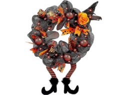 Guirlandas De Halloween Para Porta, Decoração De Halloween, Guirlanda De Bruxa Com Chapéu E Pernas. Ly Ebike