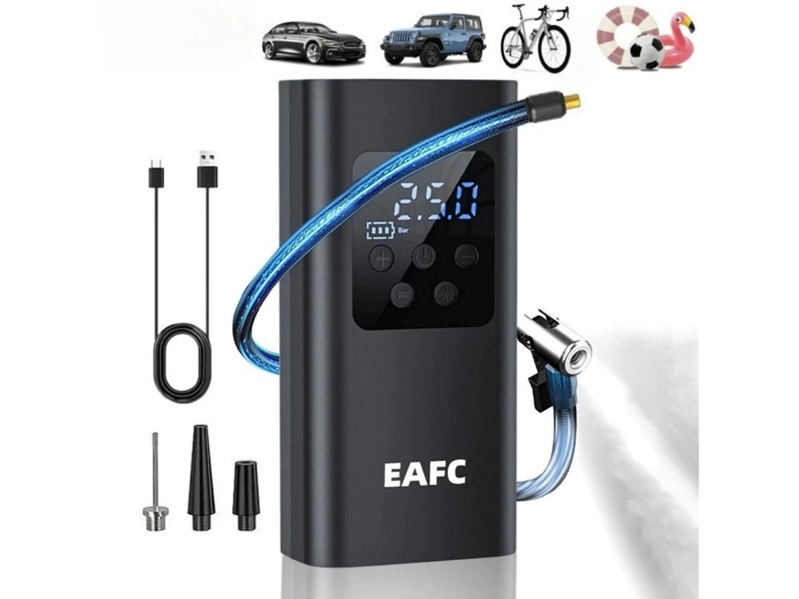 Bomba inflável portátil EAFC 30 l/min para carro, caminhão, 150 psi, 60 W, para motocicleta, bicicleta, barco, carro, bola