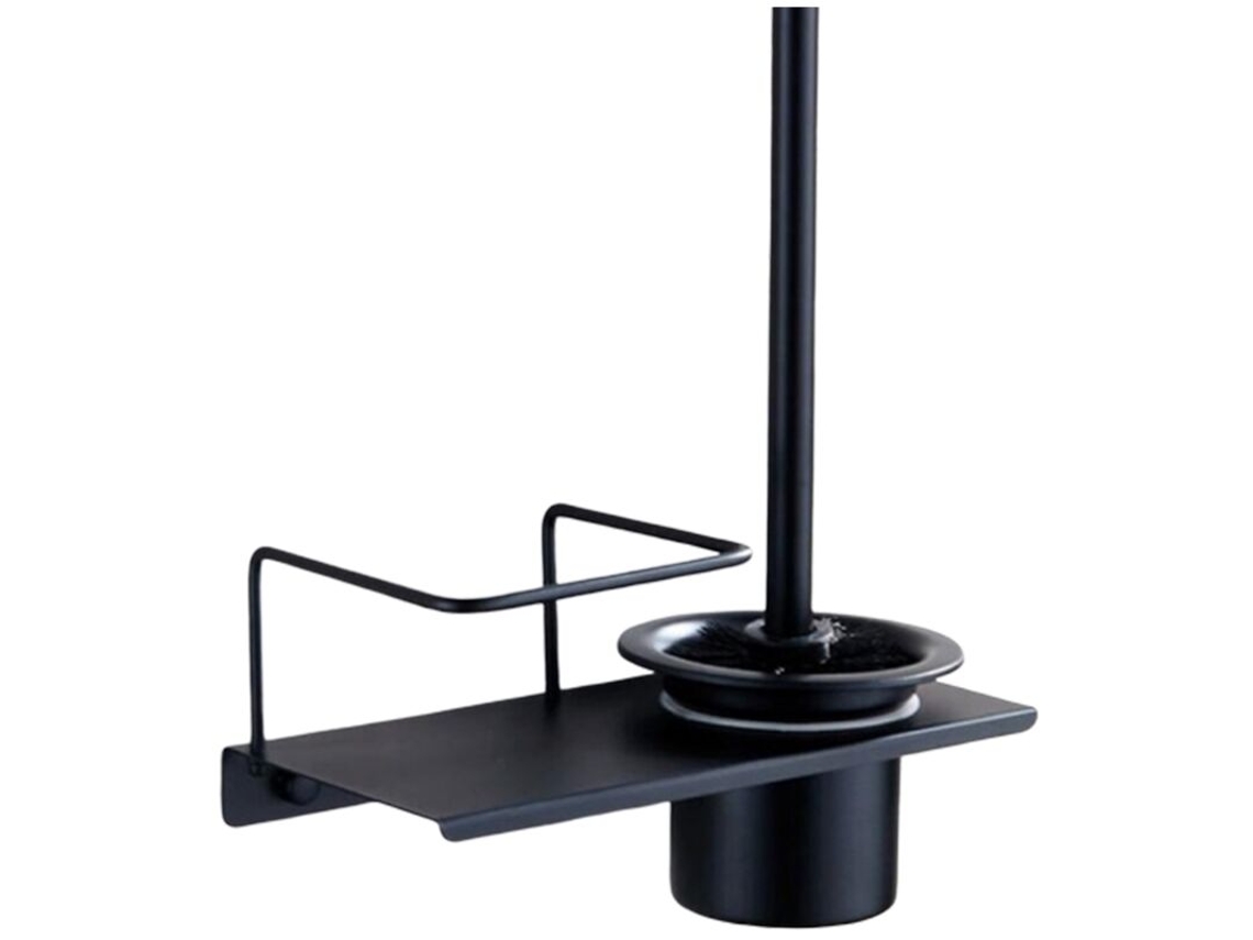 Suporte de Escova Sanitária em Aço Inoxidável 304 Preto com Copo Também, Prateleira de Armazenamento para Parede AQUAFORGE