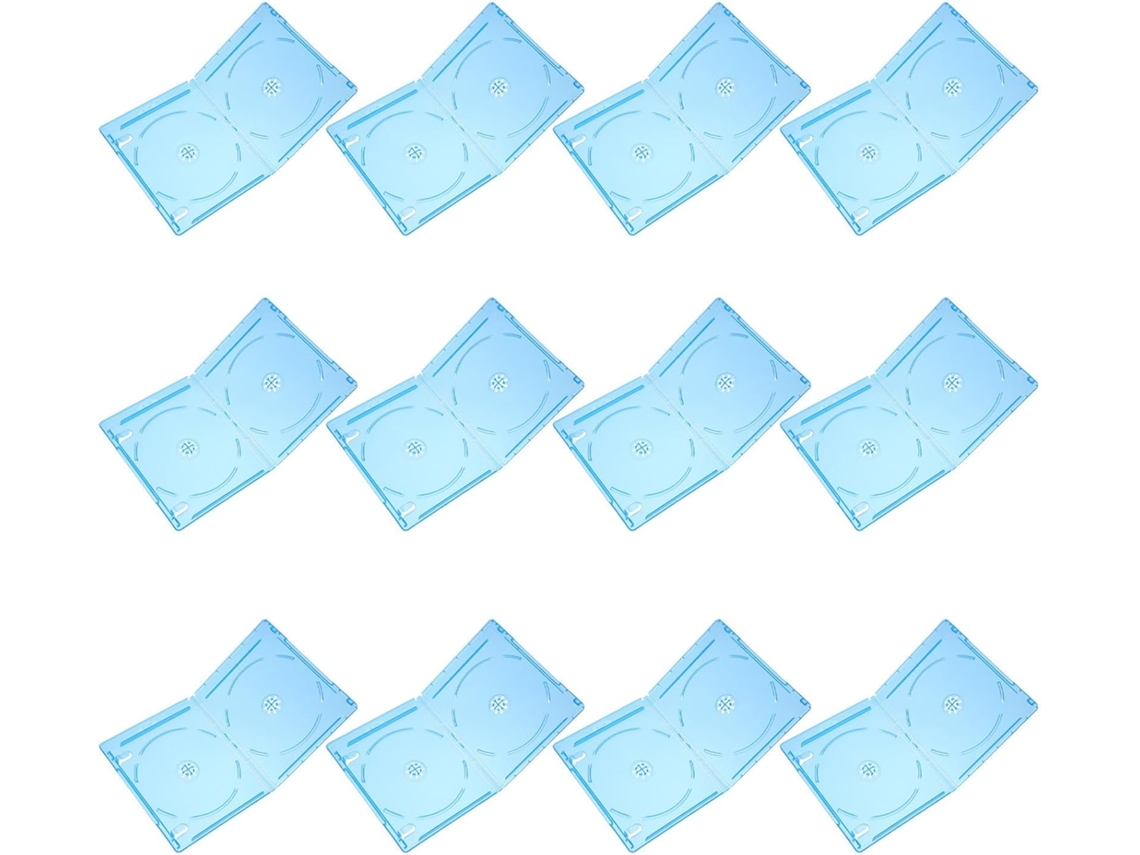 Conjunto De 12 Caixas Transparentes Para Armazenamento De Dvds E Cds Com Numeração.