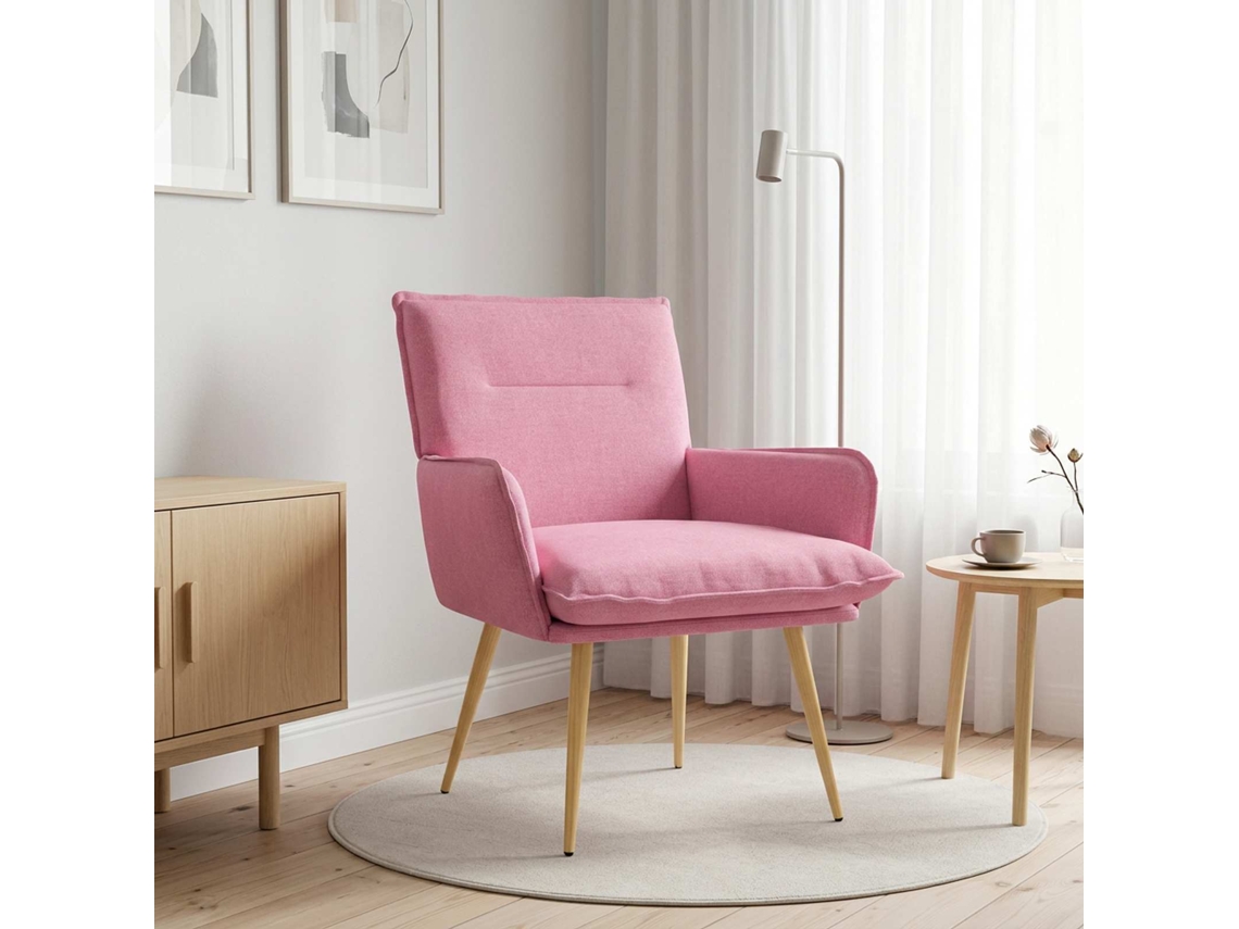 Vidaxl Poltrona Rosa Tecido