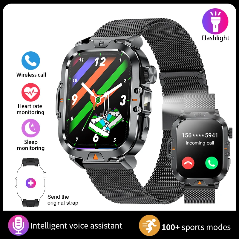 Smartwatch MDUG, visor em tempo real, atividades, Android e iOS, azul