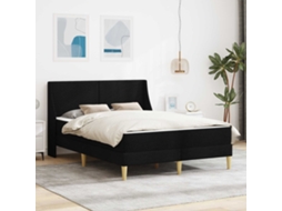 Vidaxl Estrutura De Cama Com Colchão Com Cabeceira Poliéster