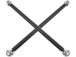 Conjunto De 2 Braços Cruzados De Metal Preto Para Luminárias De Chão Externas, 41 Cm, Com Esfera Prateada