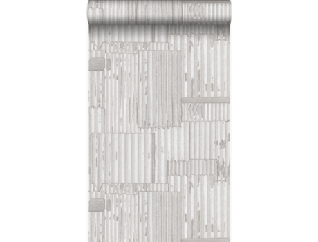 Papel De Parede Folhas Onduladas De Metal Industrial 3d Off White 53 Cm X 10,05 M Origin Wallcoverings