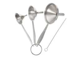 Conjunto De 3 Peças Em Aço Inoxidável Com Funil, Escova De Limpeza, Filtro De Vinho E Bico Para Encher Garrafas, Ideal