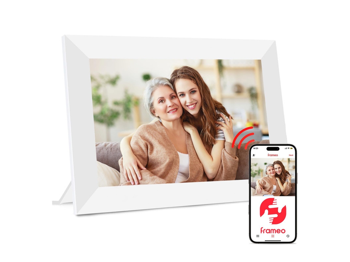 Moldura Digital Inteligente Wifi Yunzii 10,1 Polegadas 1280x800 Ips Lcd Touch Screen Com 32 Gb De Memória Branco