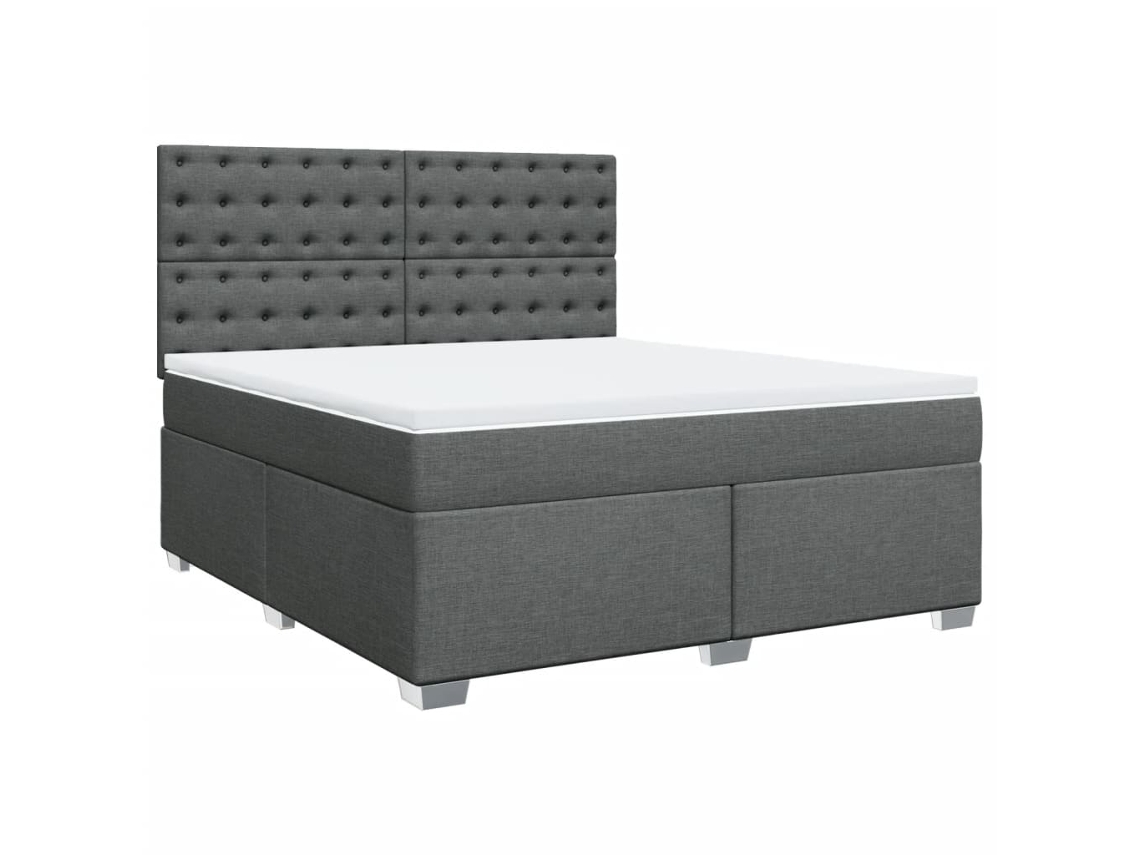 Cama com Molas/Colchão 180x200 Cm em Tecido Cinzento Escuro MAISON EXCLUSIVE
