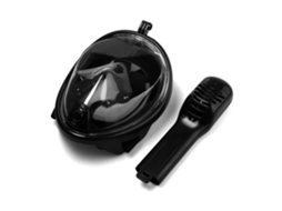 Lurelia Tala Para Dedo Máscara De Mergulho Com Snorkel E Suporte Para Câmera, Visão Panorâmica, À Prova De Vazamentos, Para Adultos E Crianças, Preta
