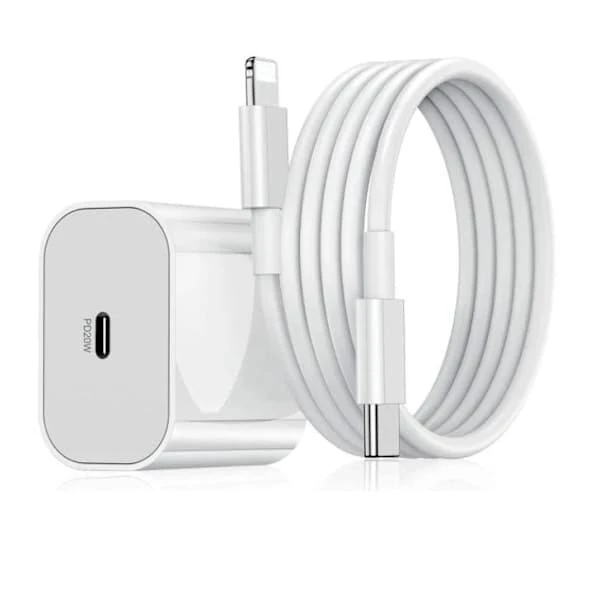 Cabo De Carregamento Rápido, Pack 3 Unidades, Conector 8 Pinos, 2 M, Branco, Telemóvel E Tablet