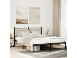 Estrutura De Cama Sem Colchão 150x200cm Metal Carvalho Sonoma