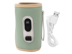 Aquecedor de Frascos de Leite Bebê Usb com Display Digital 5 Velocidades Portátil Verde