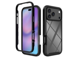 Capa Híbrida À Prova De Choque Para Iphone 17 Pro Max, Preta.