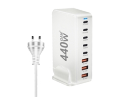 Estação de Carregamento LAXISCREED 440w 8 portas Usb c Gan 3