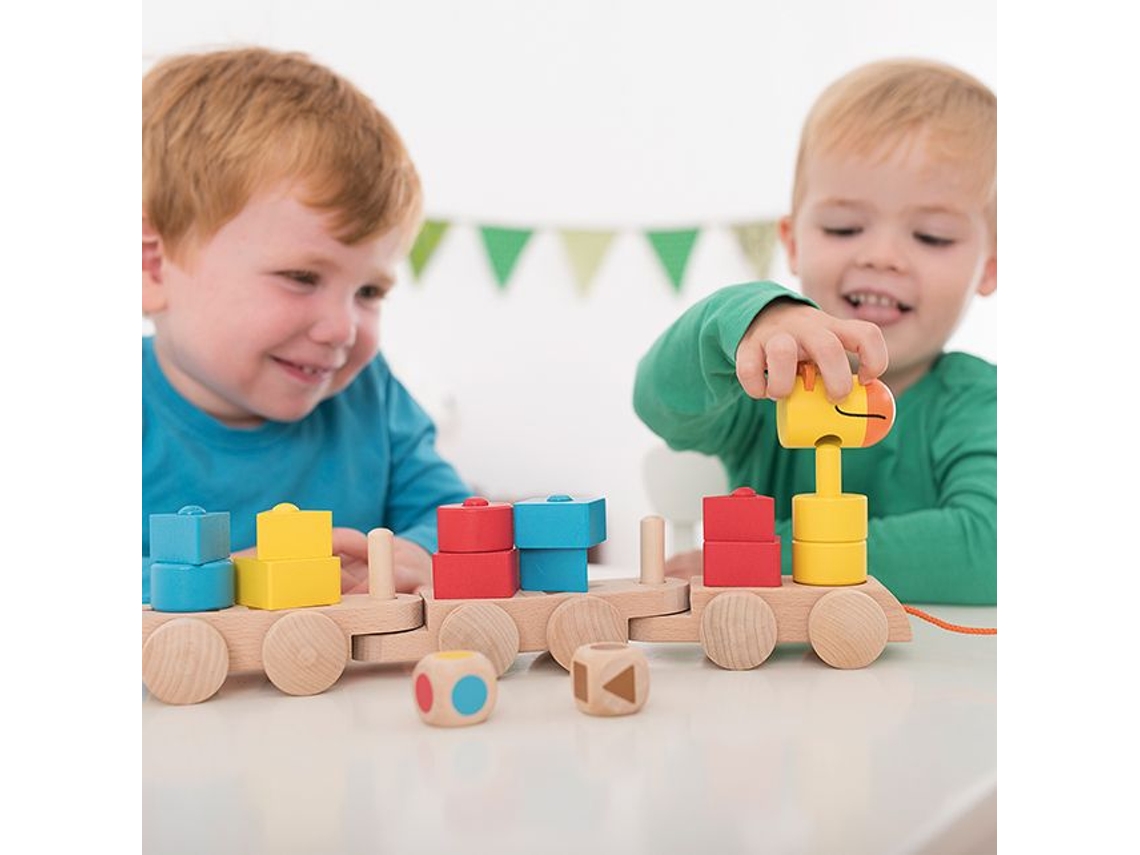 Trem De Madeira Beleduc Brinquedo Educativo Para Crianças Pequenas