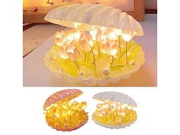 Luz De Noite De Tulipa Diy Material Lâmpada De Concha Artesanal Acessórios Para Fazer Em Casa Rosa
