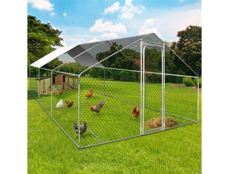 Idmarket Cercado Para Galinheiro 18 M² Grade 6x3 M Aço Galvanizado