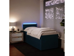 Vidaxl Cama Boxspring com Colchão 100x200 Cm Veludo Azul