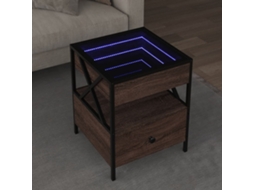 Vidaxl Mesa De Centro Luzes Led Infinity 40x40x51 Cm Carvalho Castanho