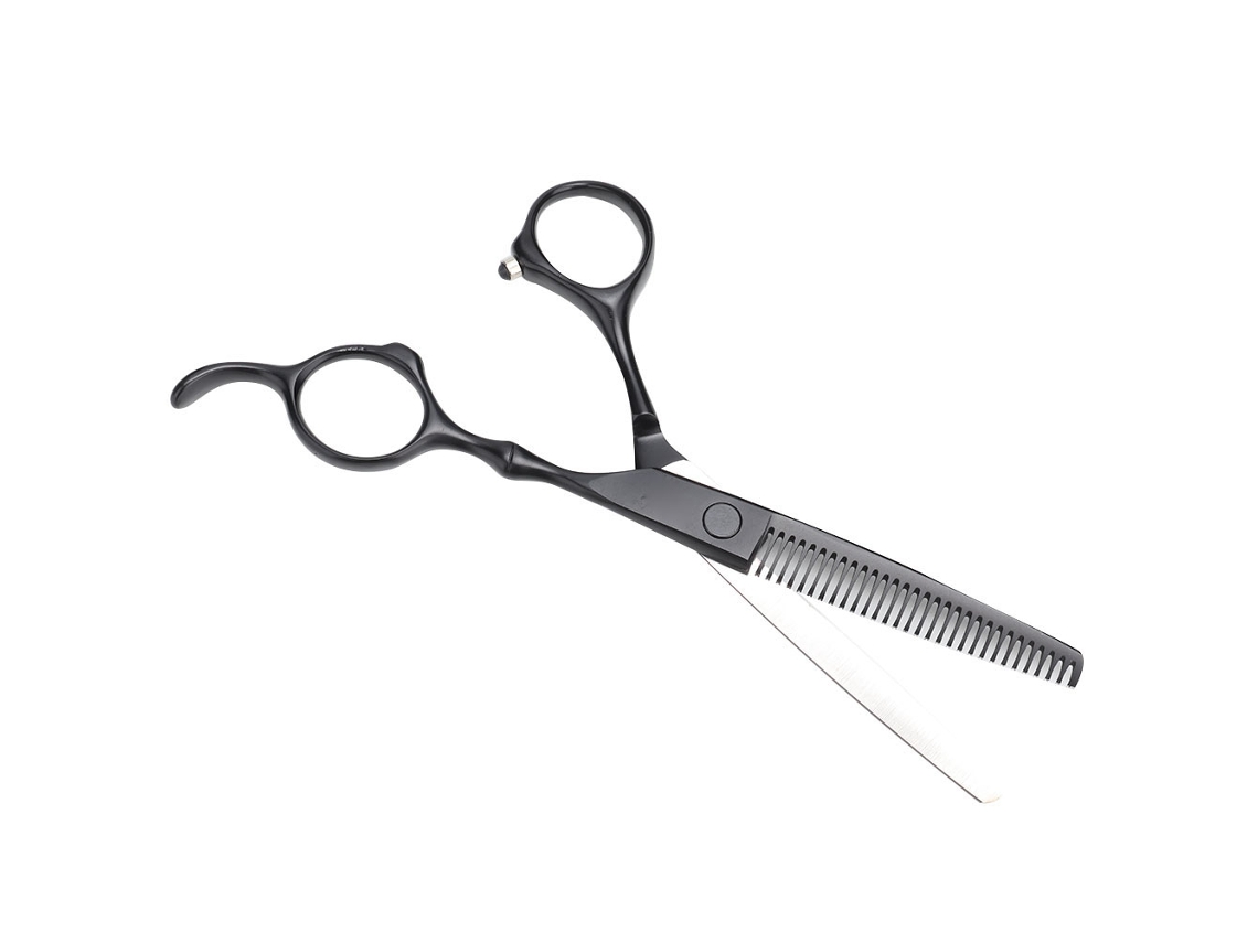Tesouras De Cabelo (6 Polegadas, Cabo Em Forma De Bambu Preto, Tesouras De Desbaste) Eoocoo