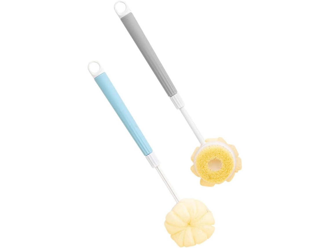 Conjunto De 2 Escovas Banho Esfoliantes Ipetboom Com Cabo Longo E Cerdas Macias Para Limpeza Corporal