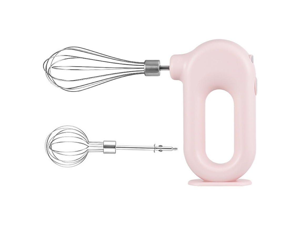 Batedeira Elétrica Sem Fio Doméstica Batedor de Ovos Portátil Usb Recarregável Rosa