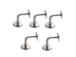 Conjunto De 5 Suportes De Parede Em Aço Inoxidável Para Corrimãos Sólidos