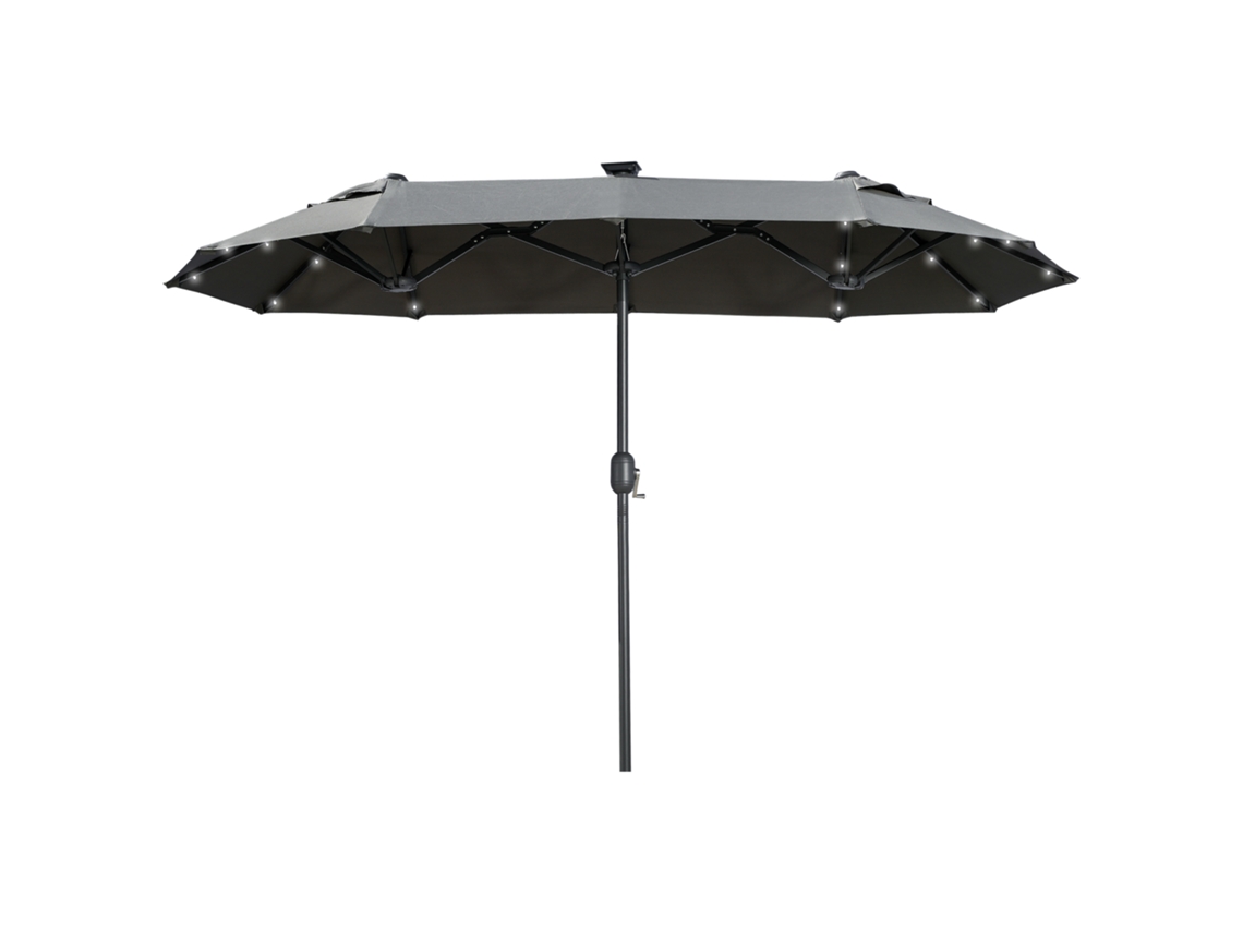 Guarda sol Duplo, 295 X 219 Cm, com Led, Oval, Resistente Ao Vento, para Jardim, Estável, com Ângulo de Inclinação Ajustável SINI TECH STORE
