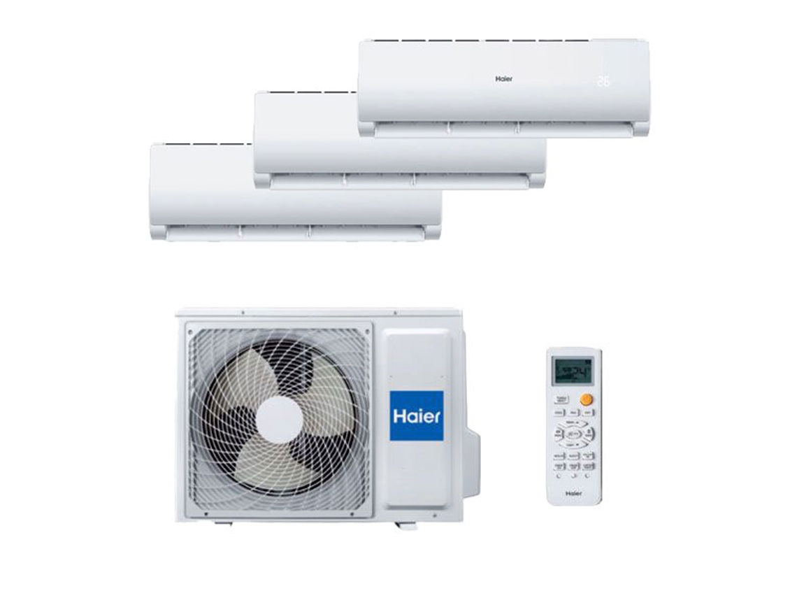 Ar Condicionado HAIER MULSPLIT TIDE (18+18+24 m² - 9000+9000+12000 BTU - Branco)