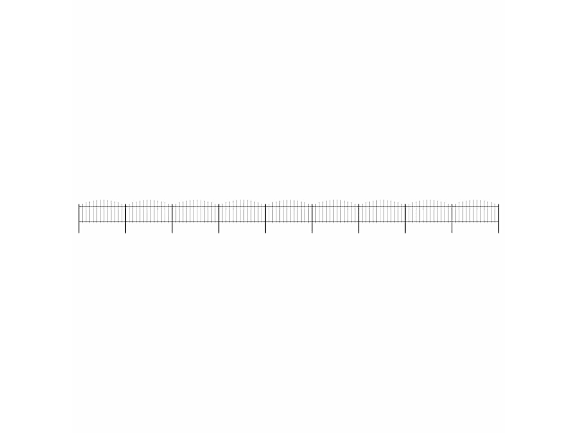 Vidaxl Cerca De Jardim Com Topo Em Forma De Lança Em Aço 1506x75 Cm, Preta