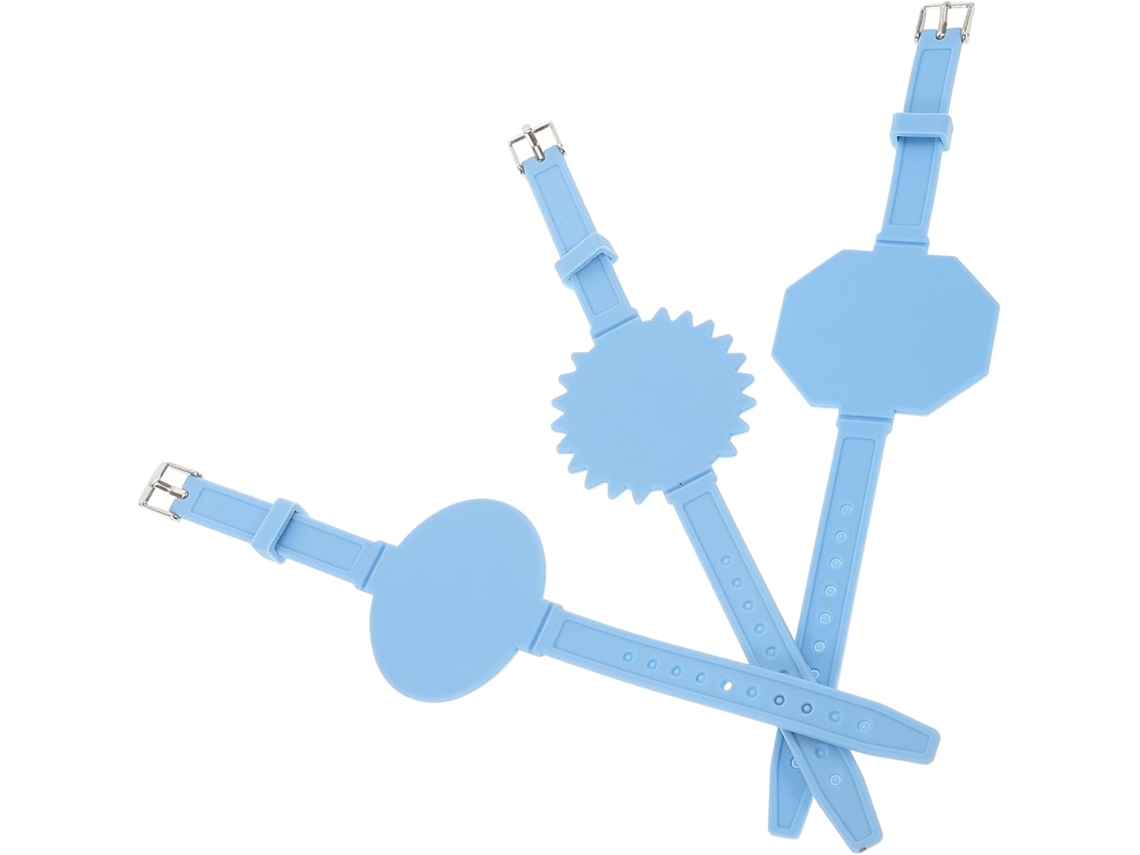 Conjunto de 3 pulseiras elétricas para enfermeiras, reutilizáveis, com Régua integrada, Na Cor Azul