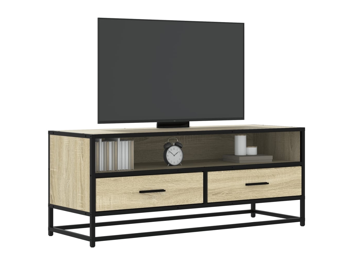 Vidaxl Móvel P/ Tv 100x34,5x40 Cm Deriv. Madeira/metal Carvalho Sonoma