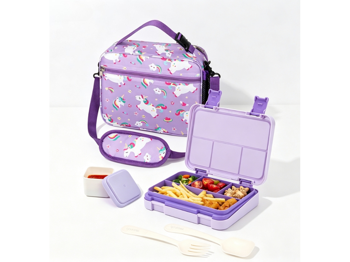 Lancheira Bento Portátil, Acompanhada De Saco Térmico Czhhmart Roxo