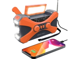 Rádio Multifuncional AQUAFORGE com Manivela, Carregamento Solar e USB, Verde