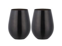 2026 vasos de Vino Inoxidable Sin Tallo, Taza Portátil Al Aire Libre, Set de 2 Vasos Metálicos Gre Negro