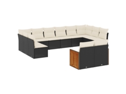 Garden Sofa Set, Garden Sofa Sets Vidaxl Preto Rattan / Vime (n/a)