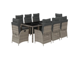 Garden Dining Set, Garden Dining Sets Vidaxl Cinzeto Rattan / Vime (190 Cm Table Length)