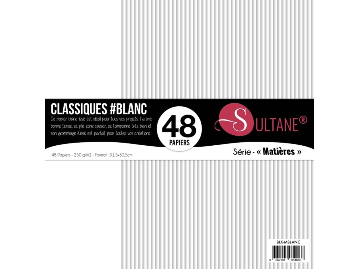 48 Papéis de Scrapbook Branco 300G/M2 A: 30,5 cm Sultane