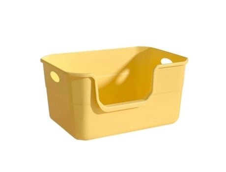Caixa de Areia Extra Grande Caixa de Areia Anti-Respingo Montagem Sem Ferramentas Caixa para Múltiplos Gatos Tamanho Jumbo Amarelo RNEMITERY