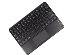 Teclado HEXINYIGJLY Bluetooth para Ipad 10" Silencioso, Teclas Redondas, Touchpad Integrado, Desmontável Preto